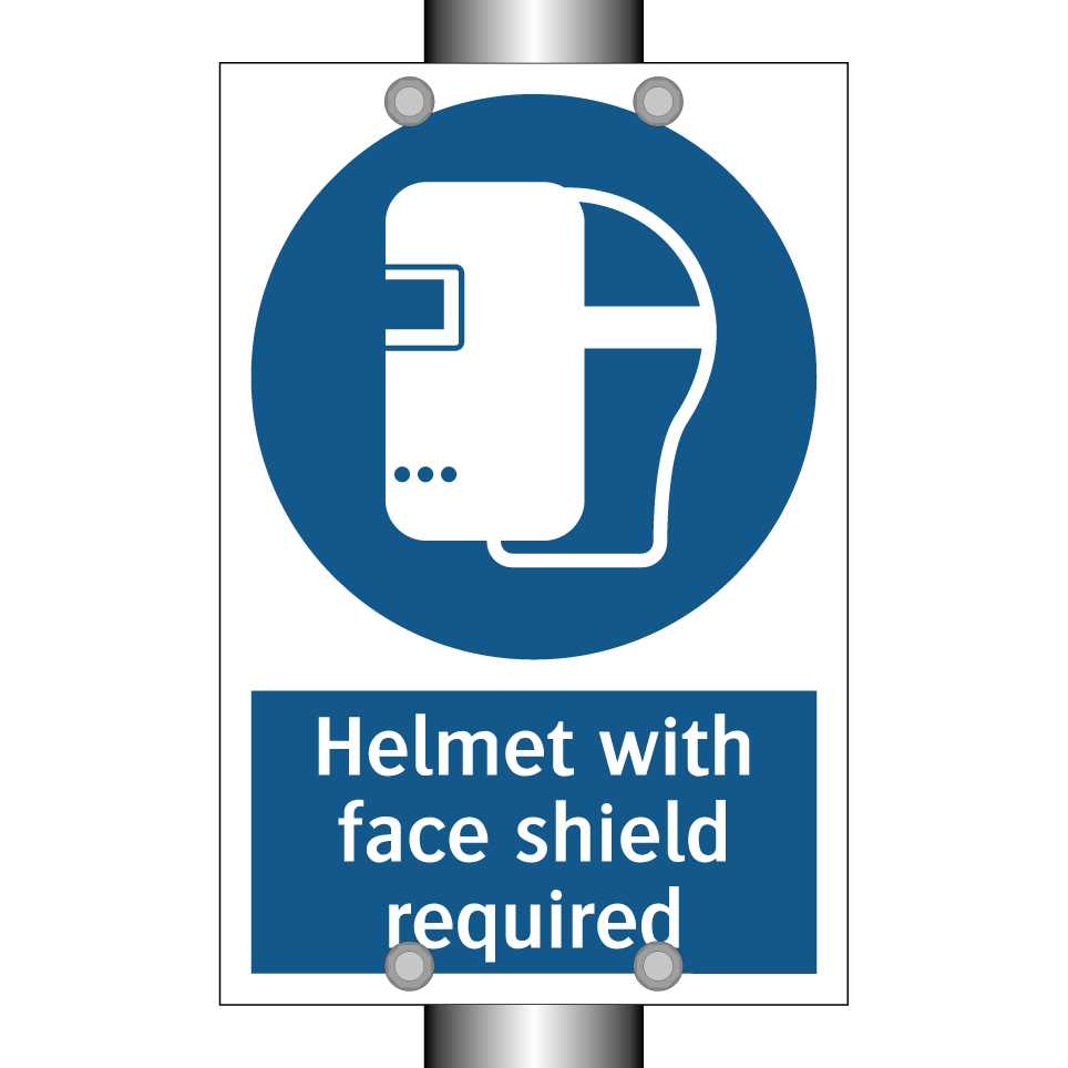 Helmet with face shield required