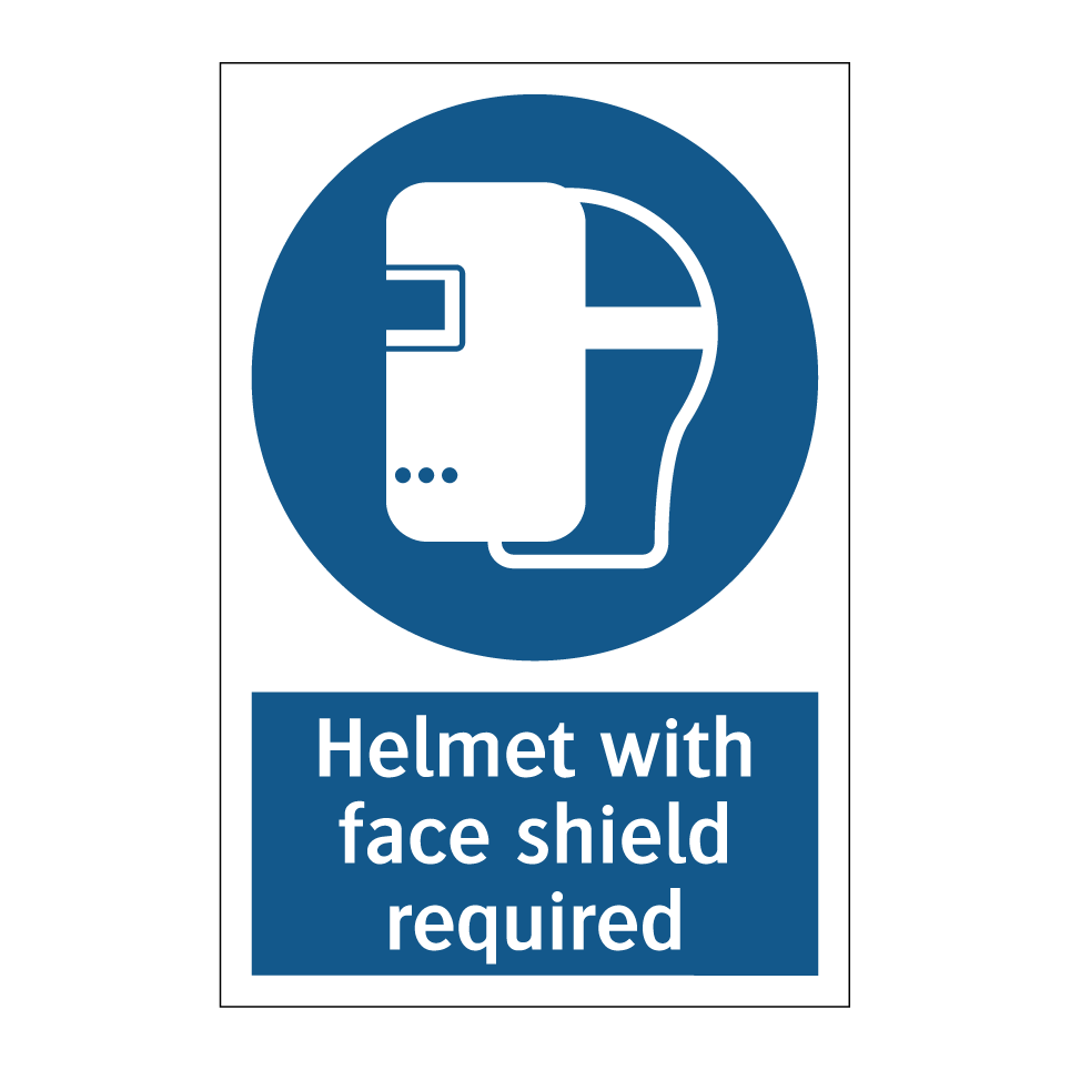 Helmet with face shield required