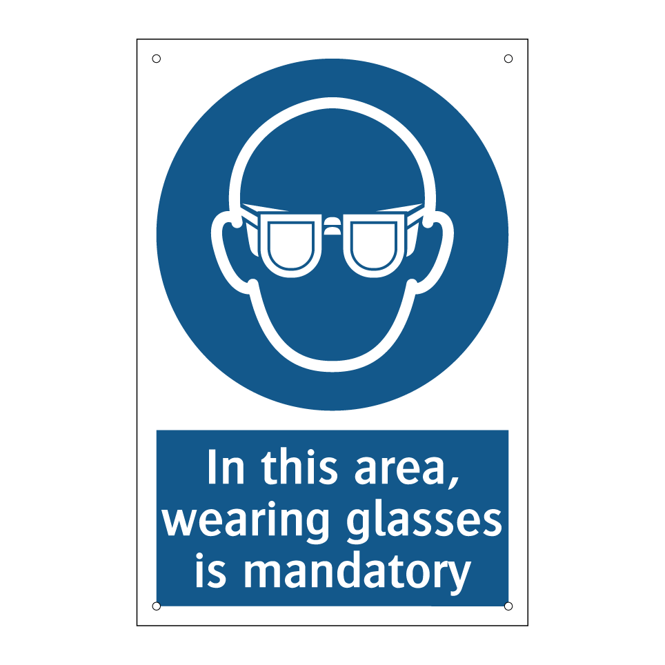 In this area, wearing glasses is mandatory