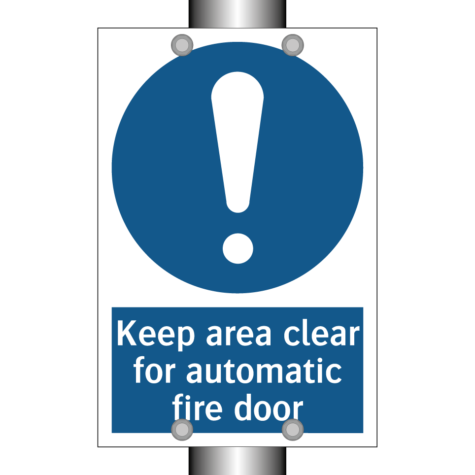 Keep area clear for automatic fire door