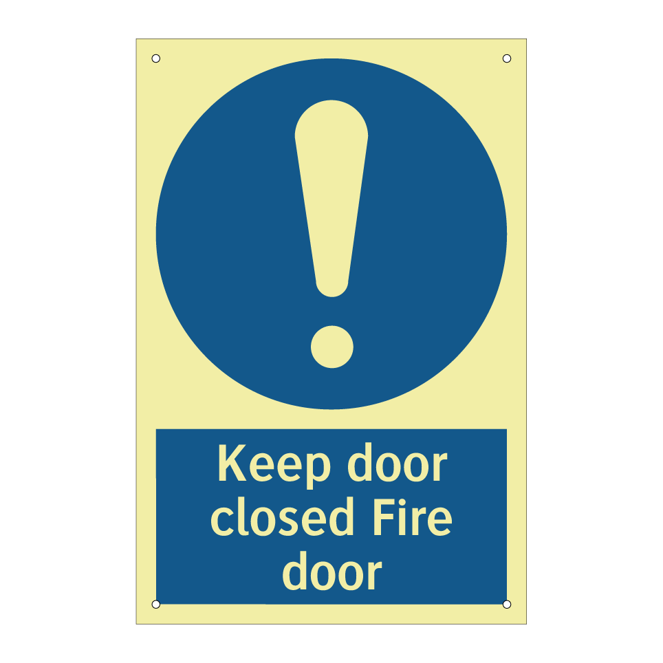 Keep door closed Fire door
