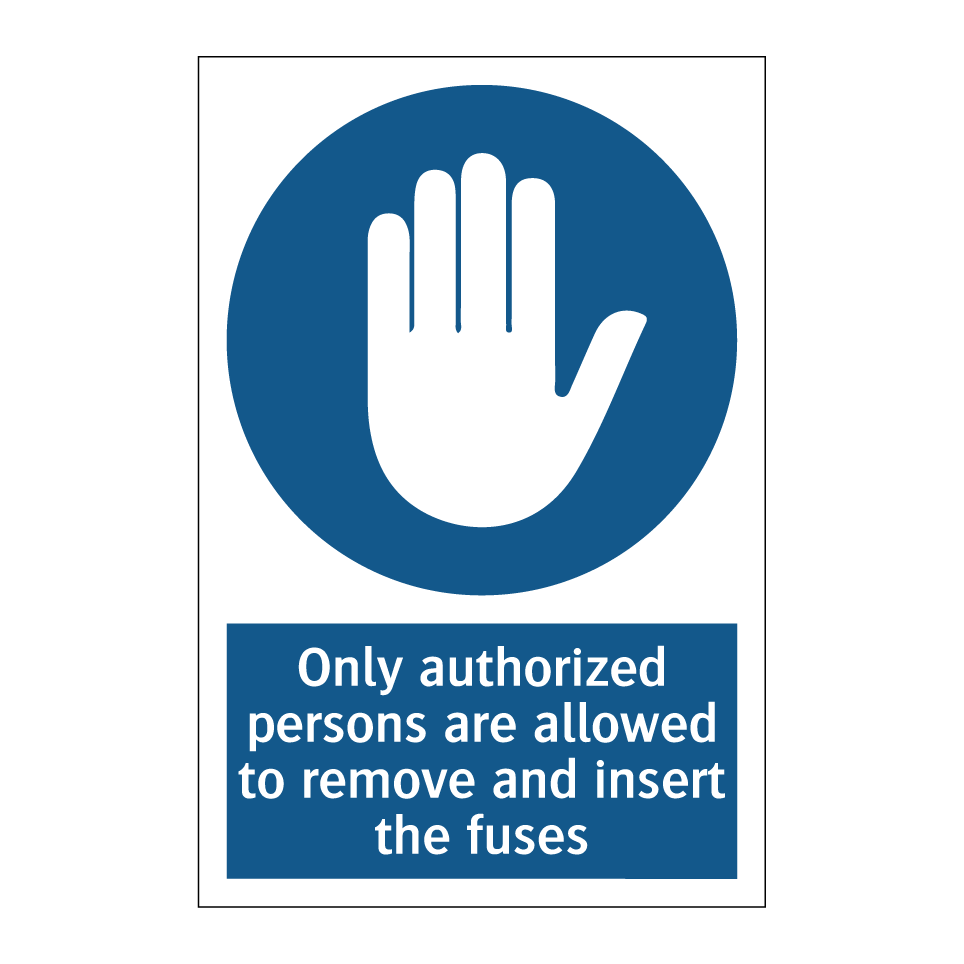 Only authorized persons are allowed to remove and insert the fuses