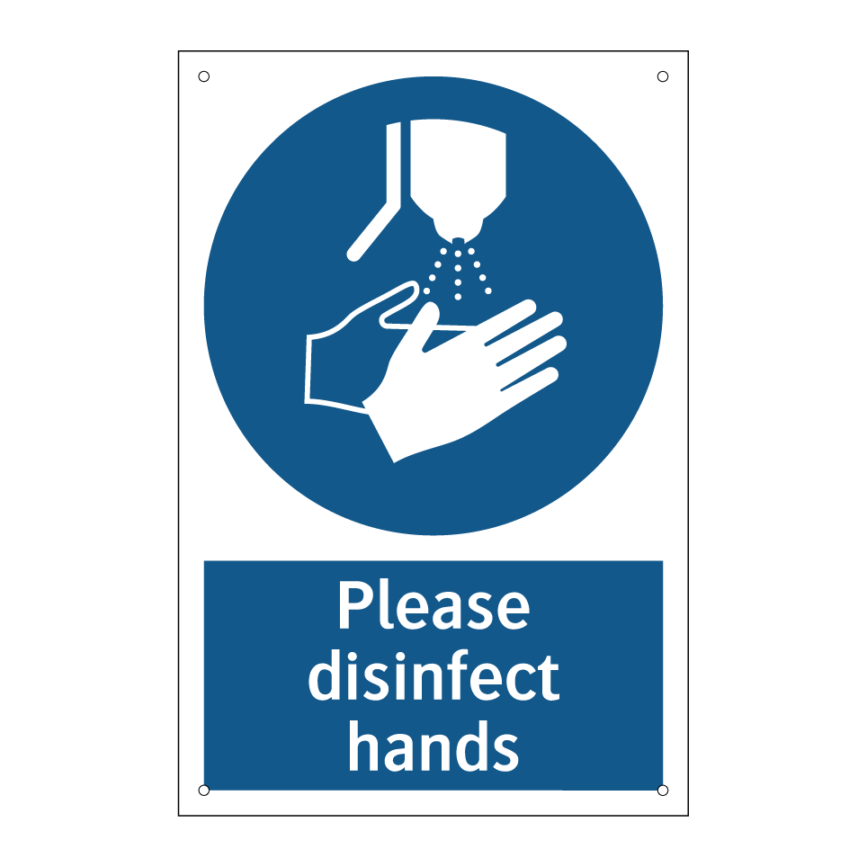 Please disinfect hands