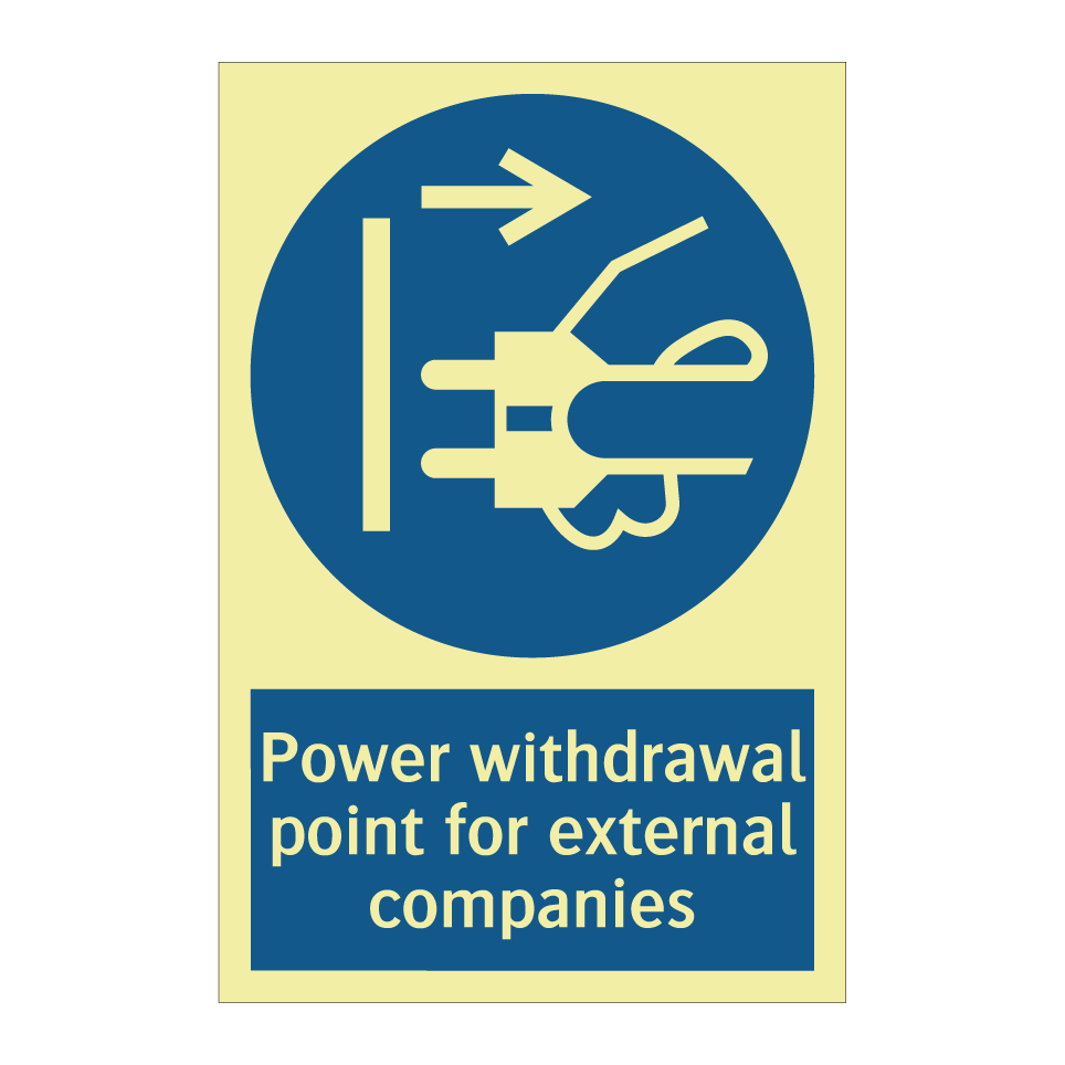 Power withdrawal point for external companies