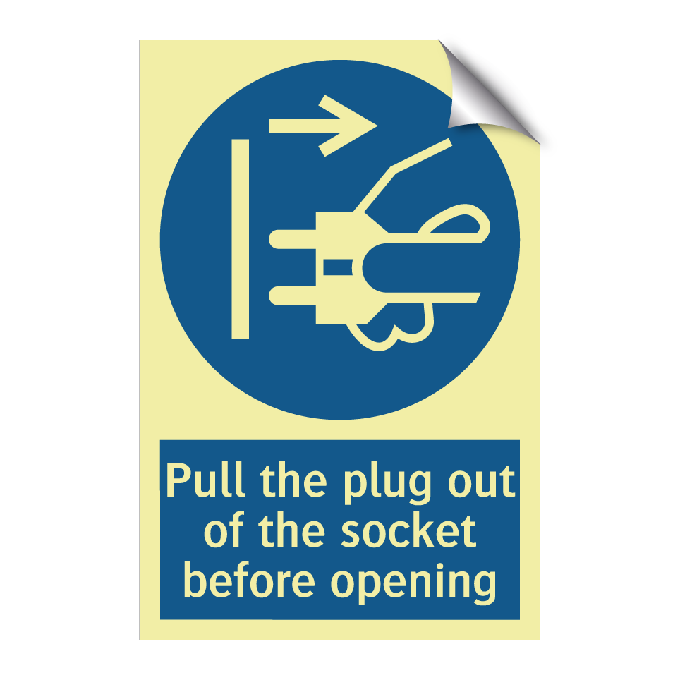 Pull the plug out of the socket before opening