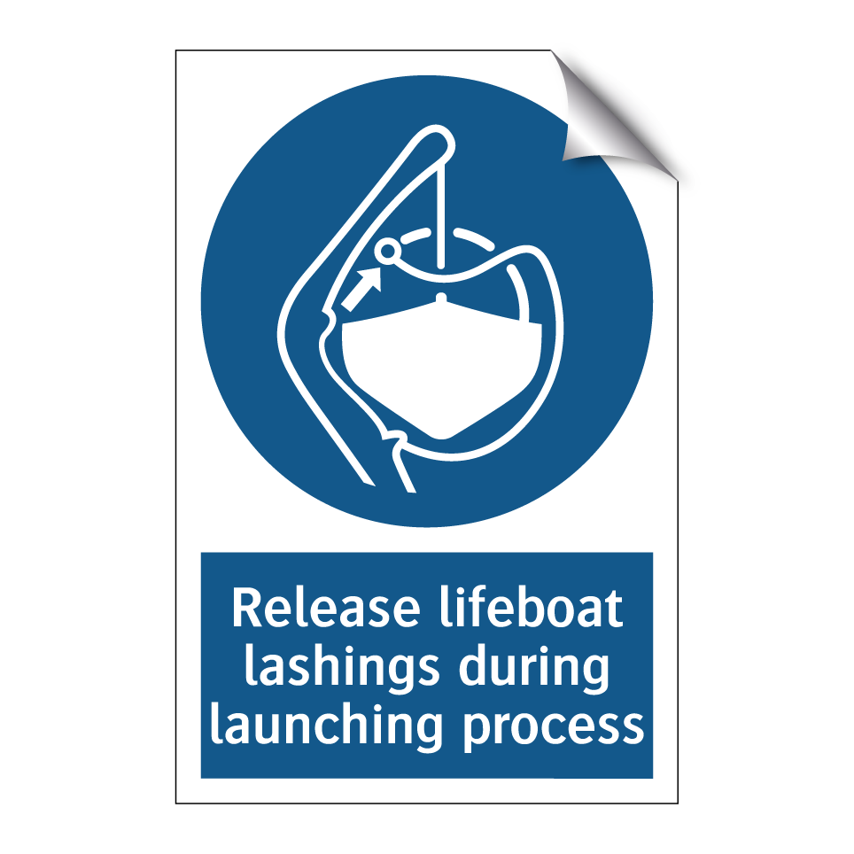Release lifeboat lashings during launching process