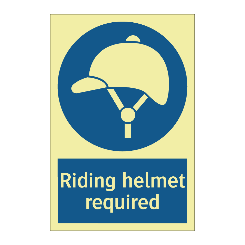Riding helmet required