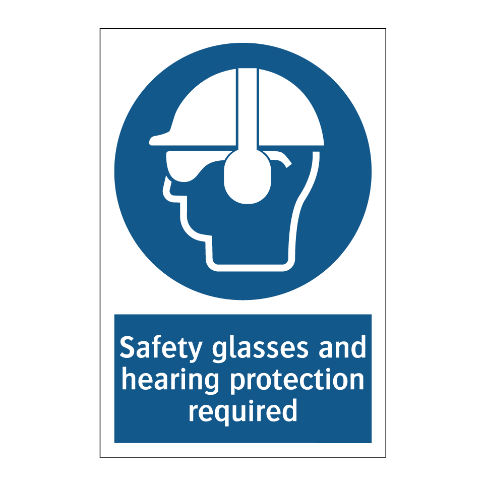 Safety glasses and hearing protection required