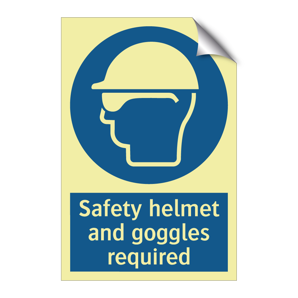 Safety helmet and goggles required