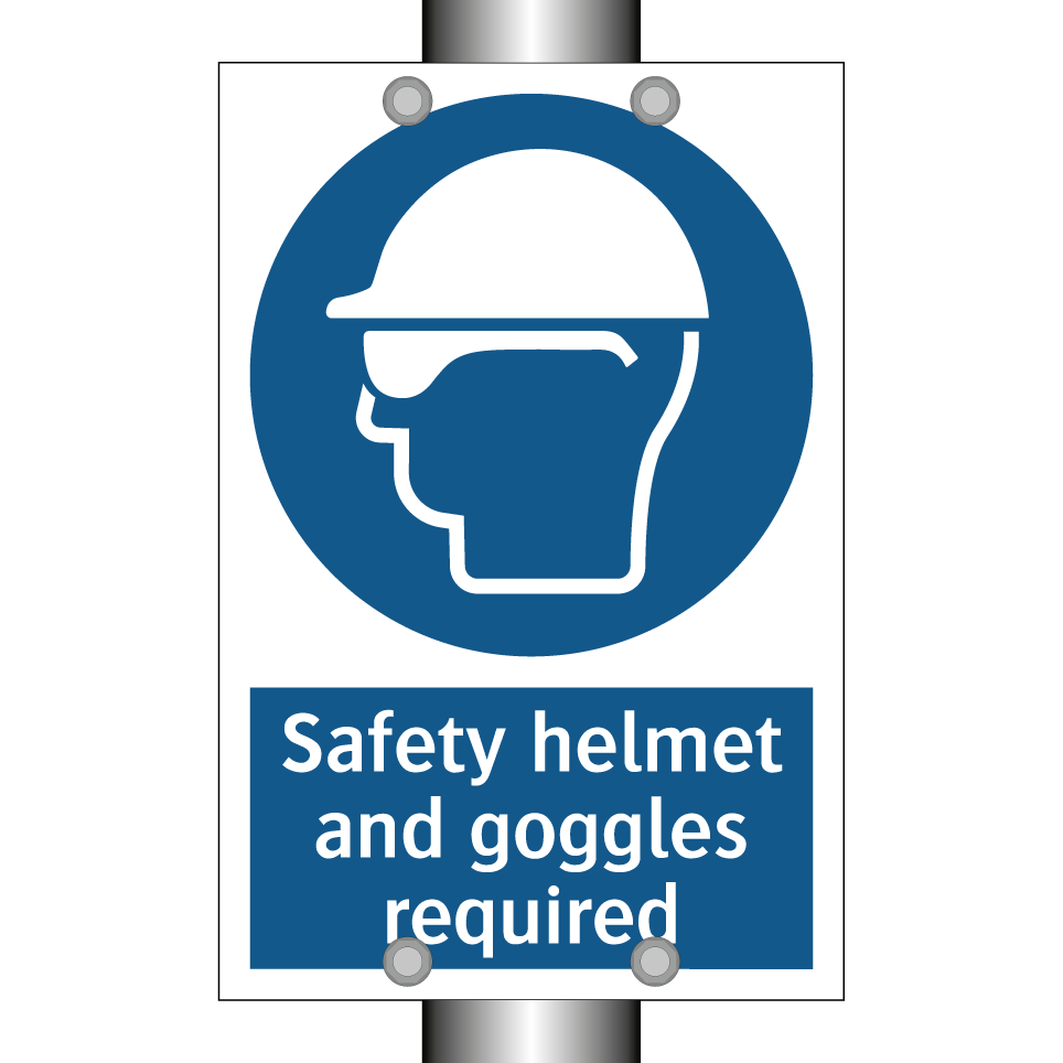 Safety helmet and goggles required