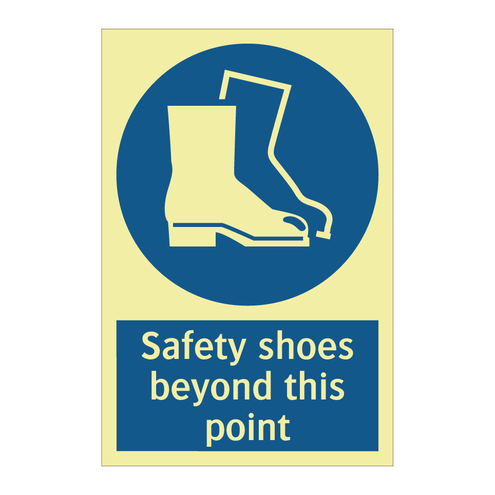 Safety shoes beyond this point