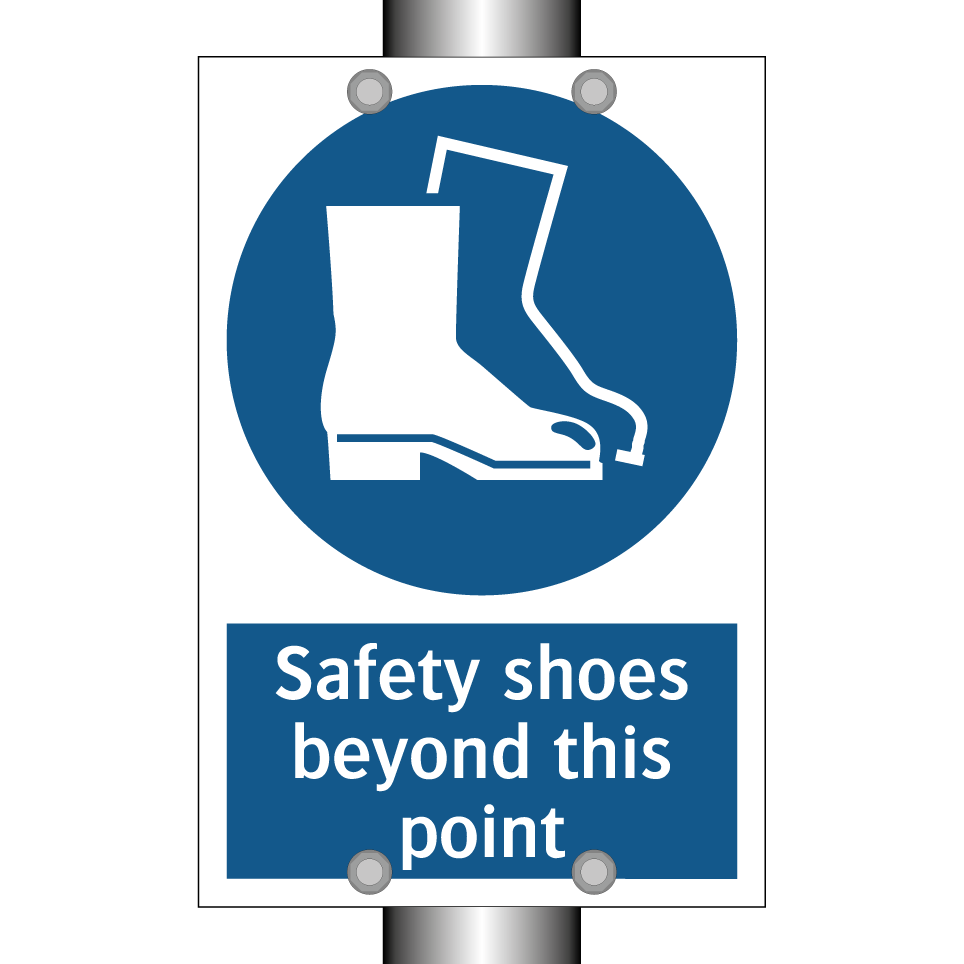Safety shoes beyond this point