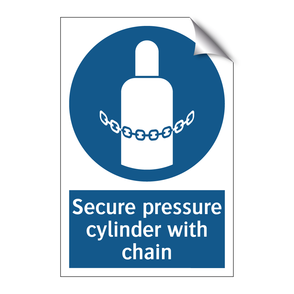 Secure pressure cylinder with chain