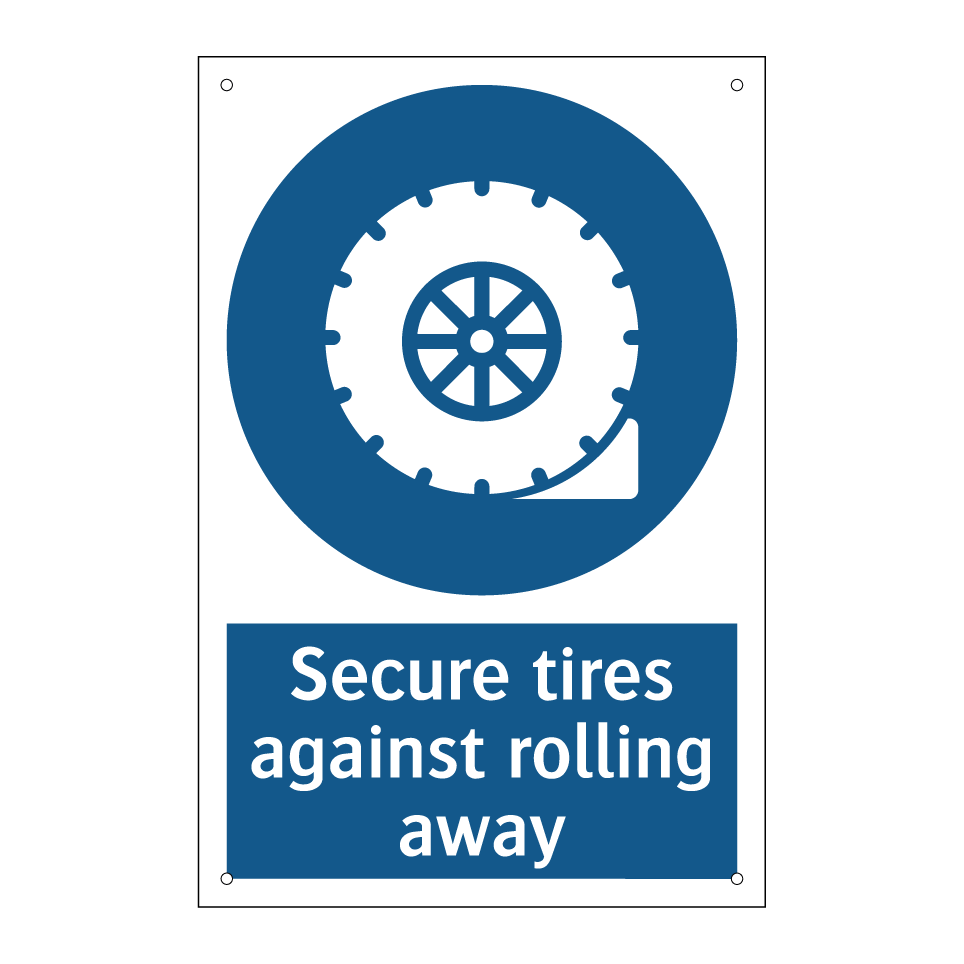 Secure tires against rolling away