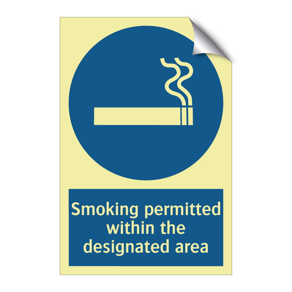 Smoking permitted within the designated area