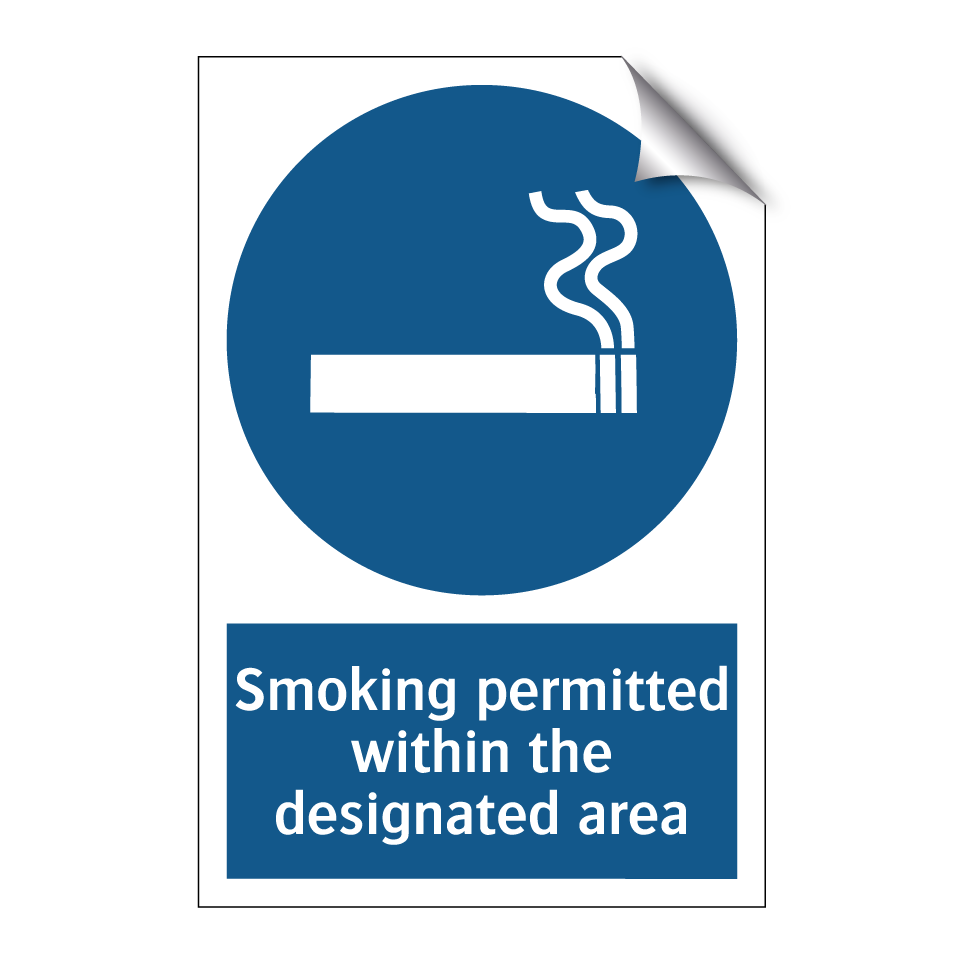Smoking permitted within the designated area