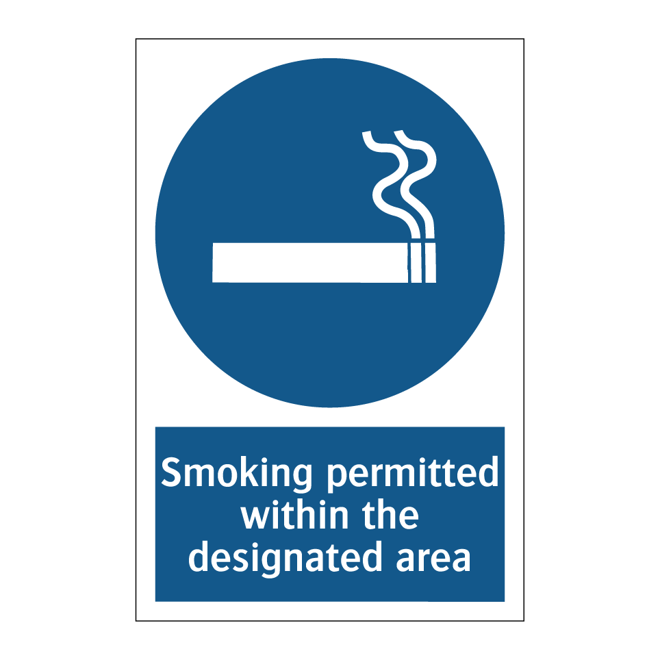Smoking permitted within the designated area