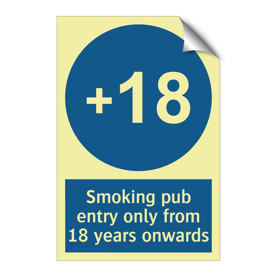 Smoking pub entry only from 18 years onwards