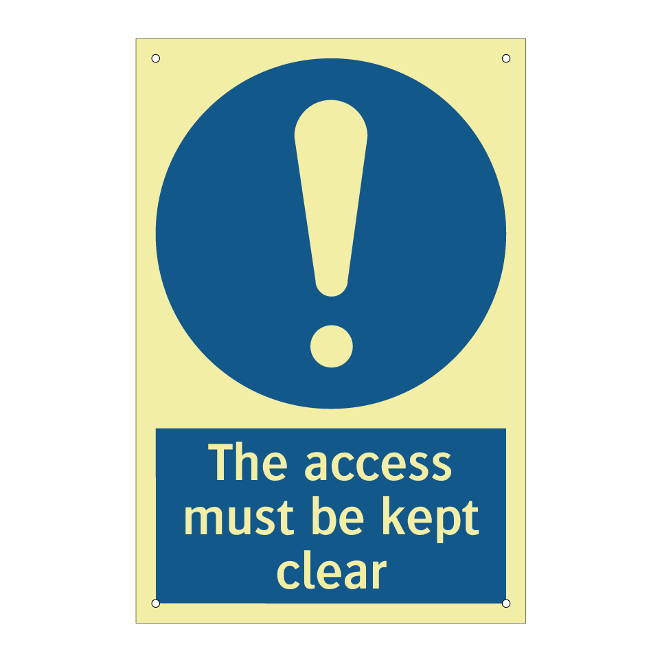 The access must be kept clear