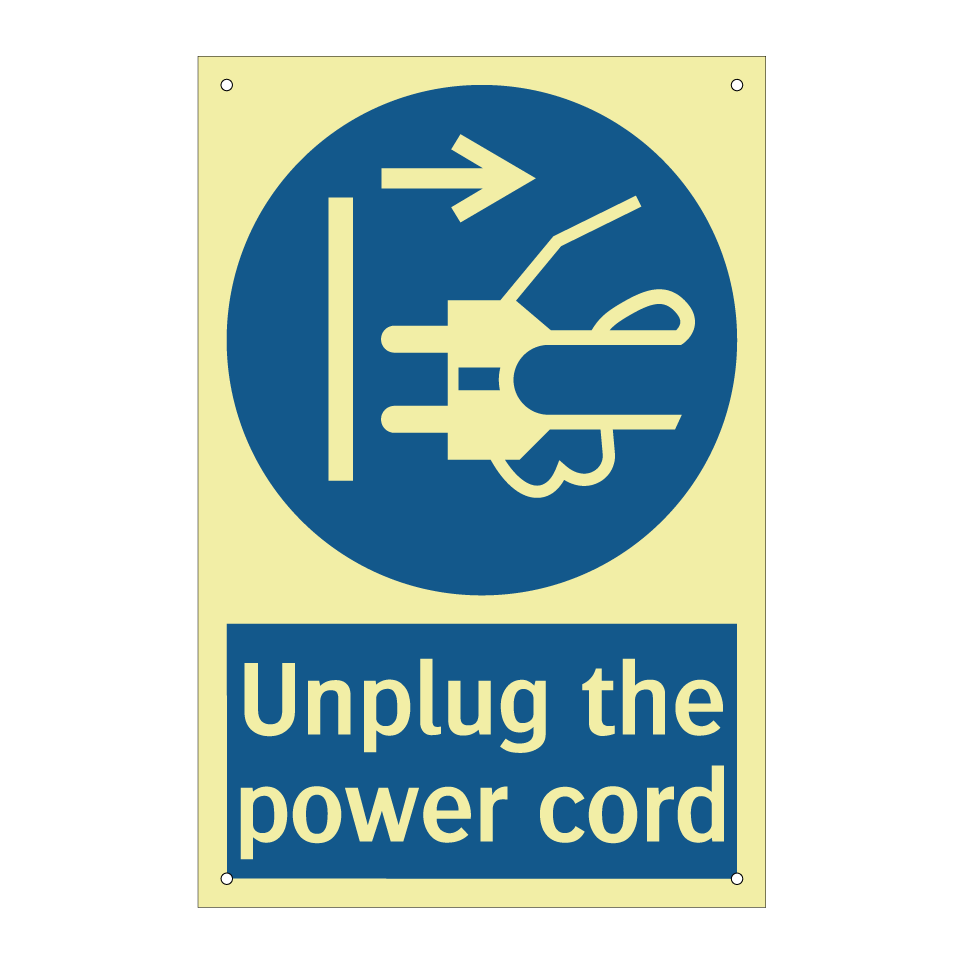 Unplug the power cord