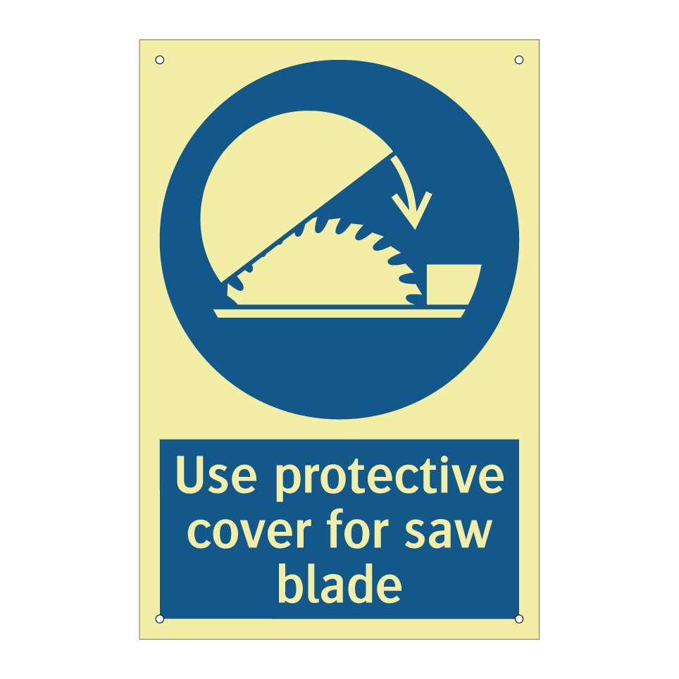 Use protective cover for saw blade