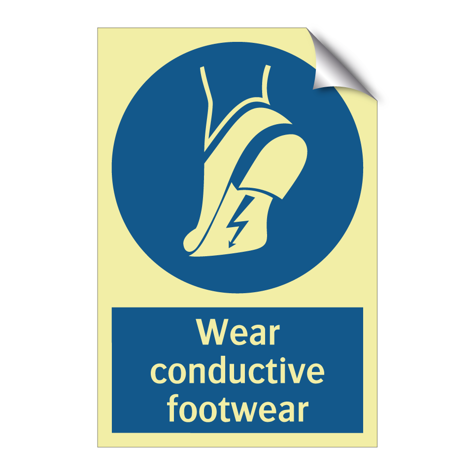 Wear conductive footwear