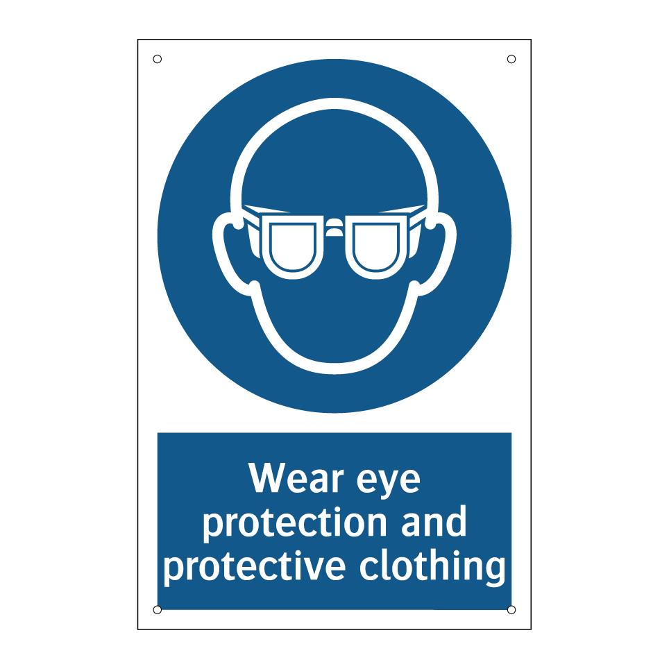 Wear eye protection and protective clothing