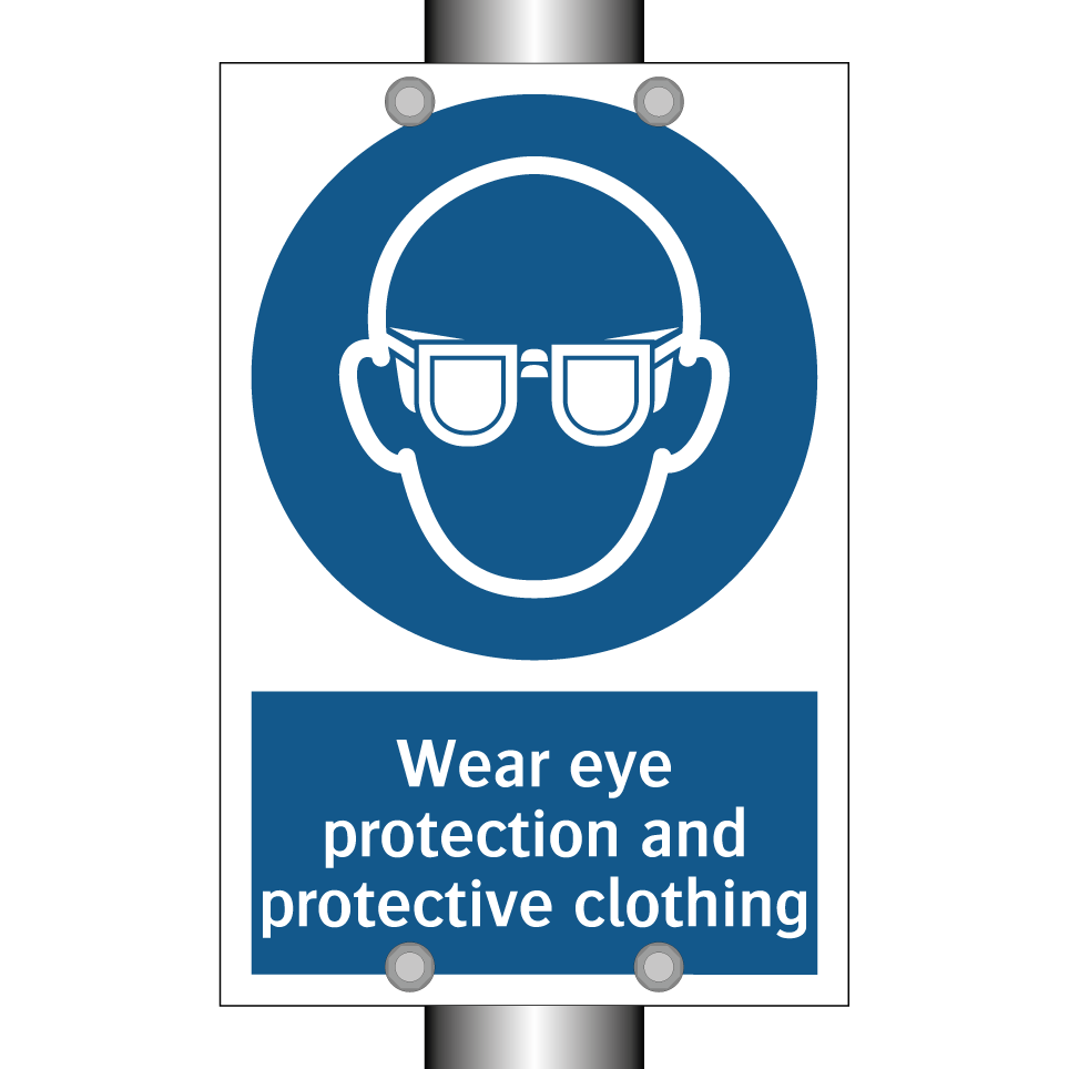 Wear eye protection and protective clothing