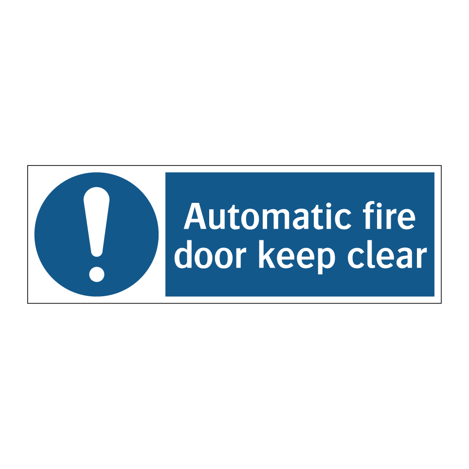 Automatic fire door keep clear