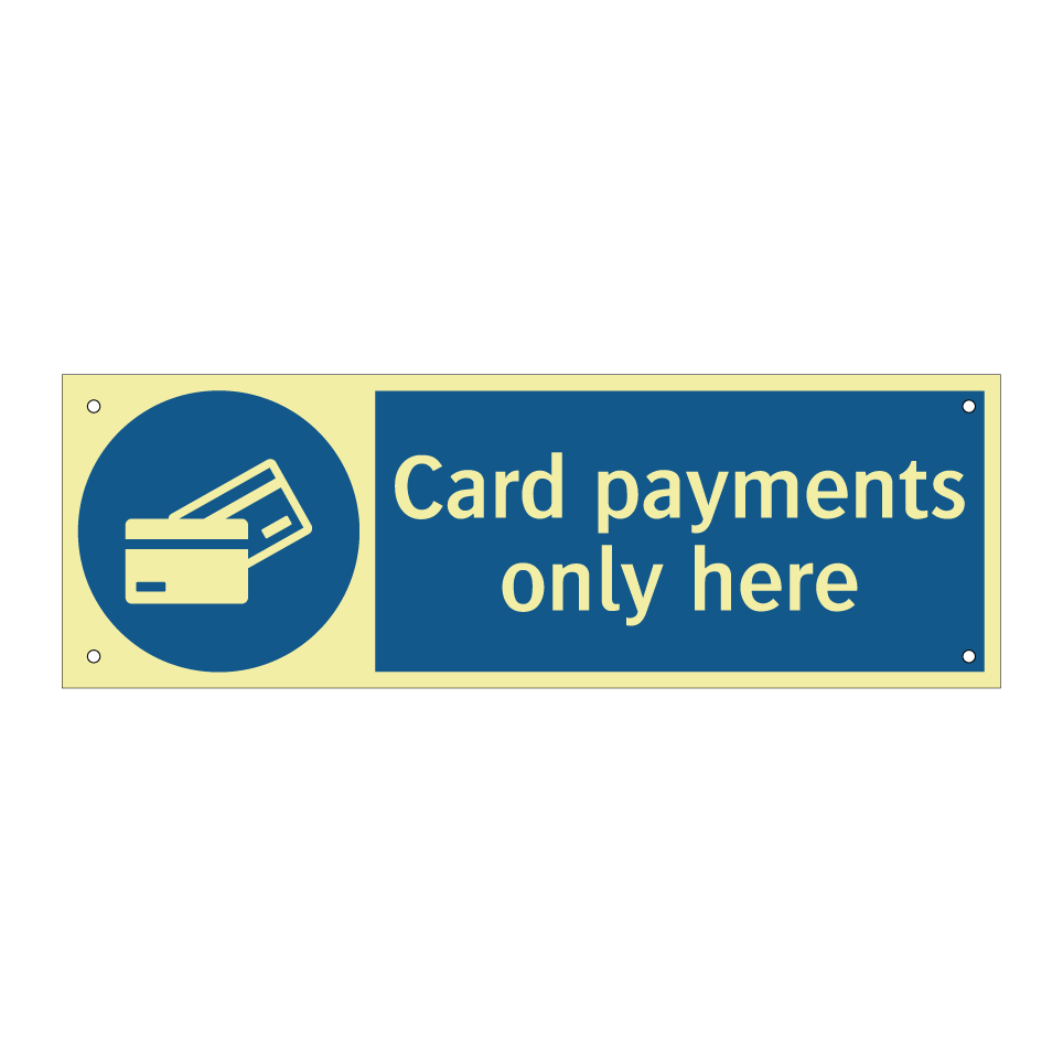 Card payments only here