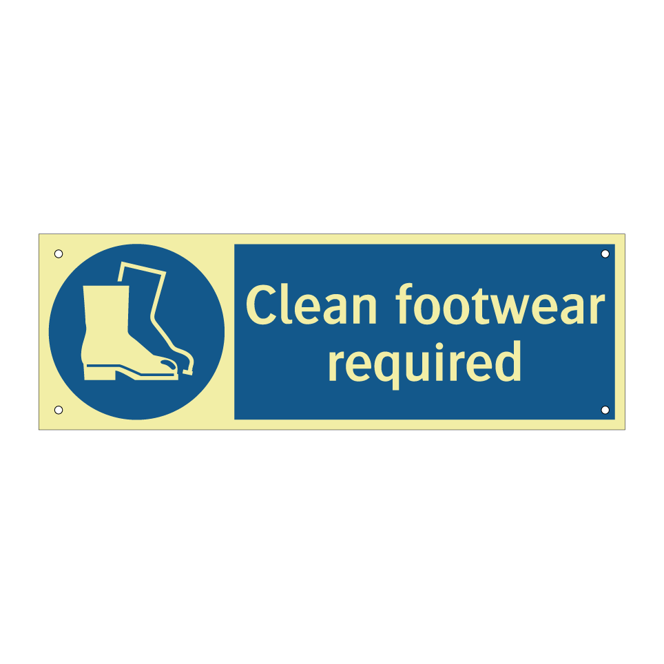 Clean footwear required