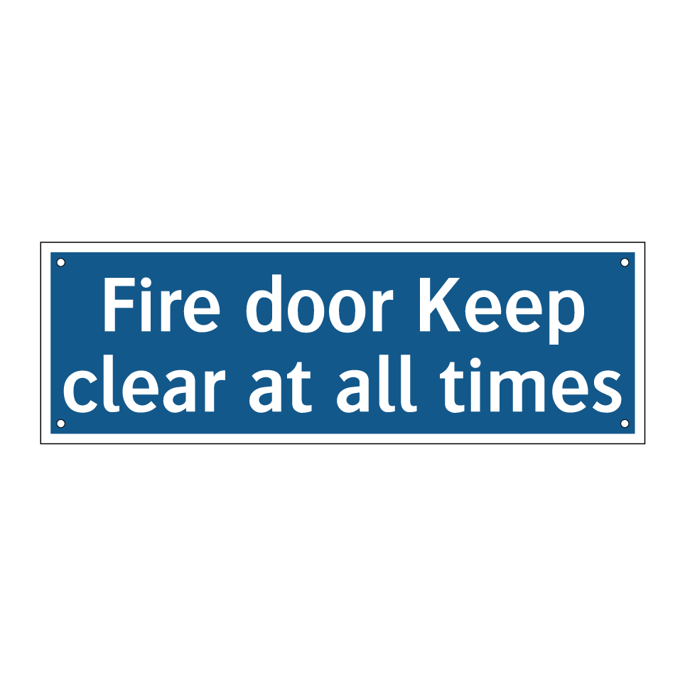 Fire door Keep clear at all times