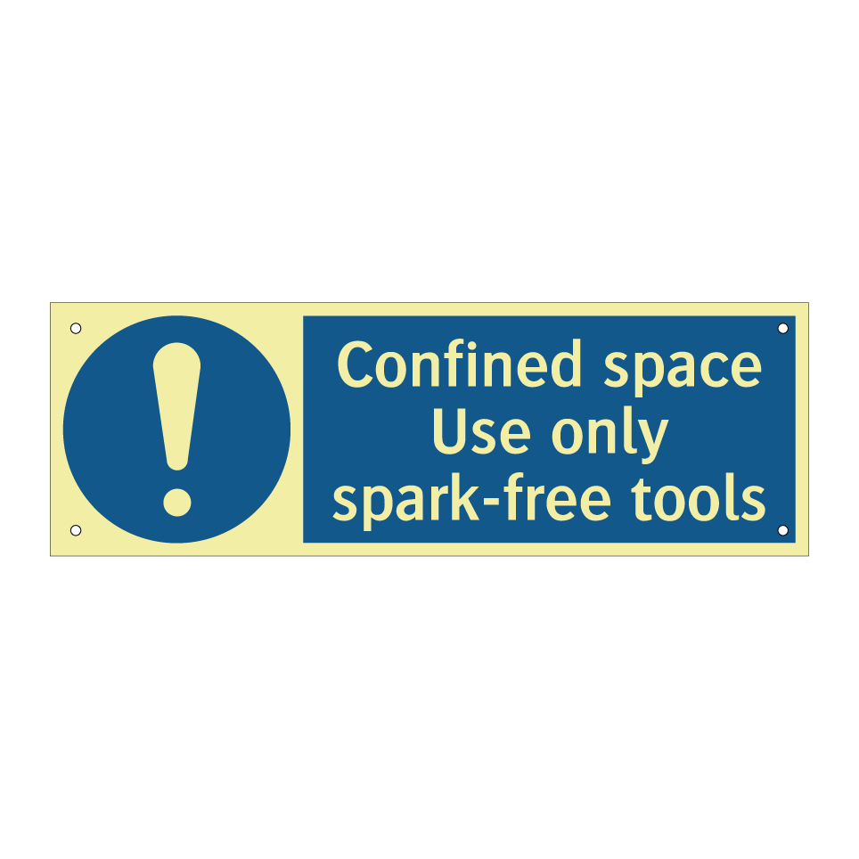Confined space Use only spark-free tools
