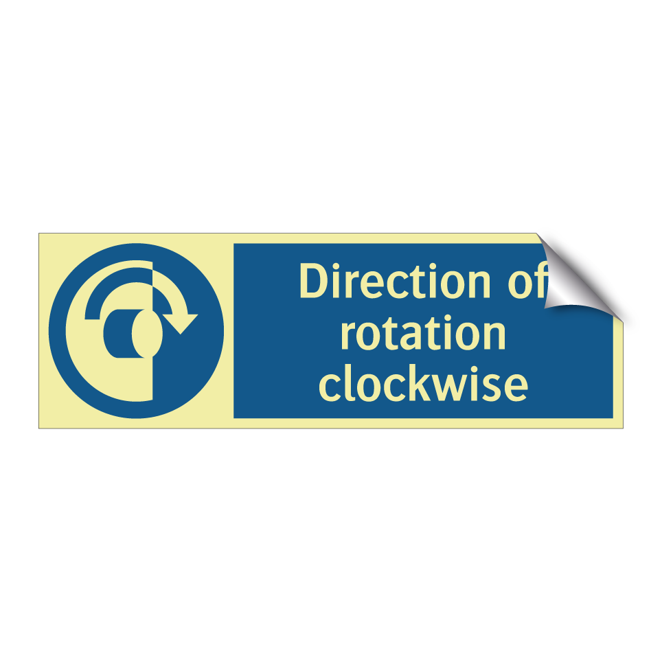 Direction of rotation clockwise