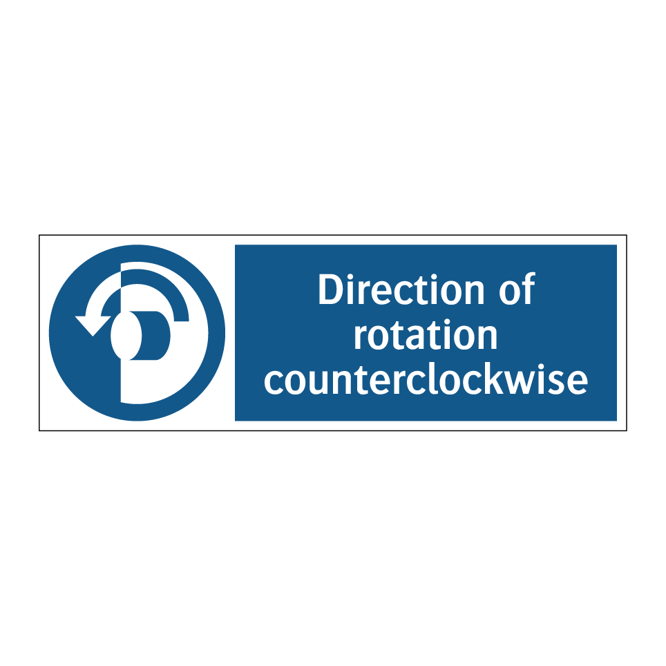Direction of rotation counterclockwise