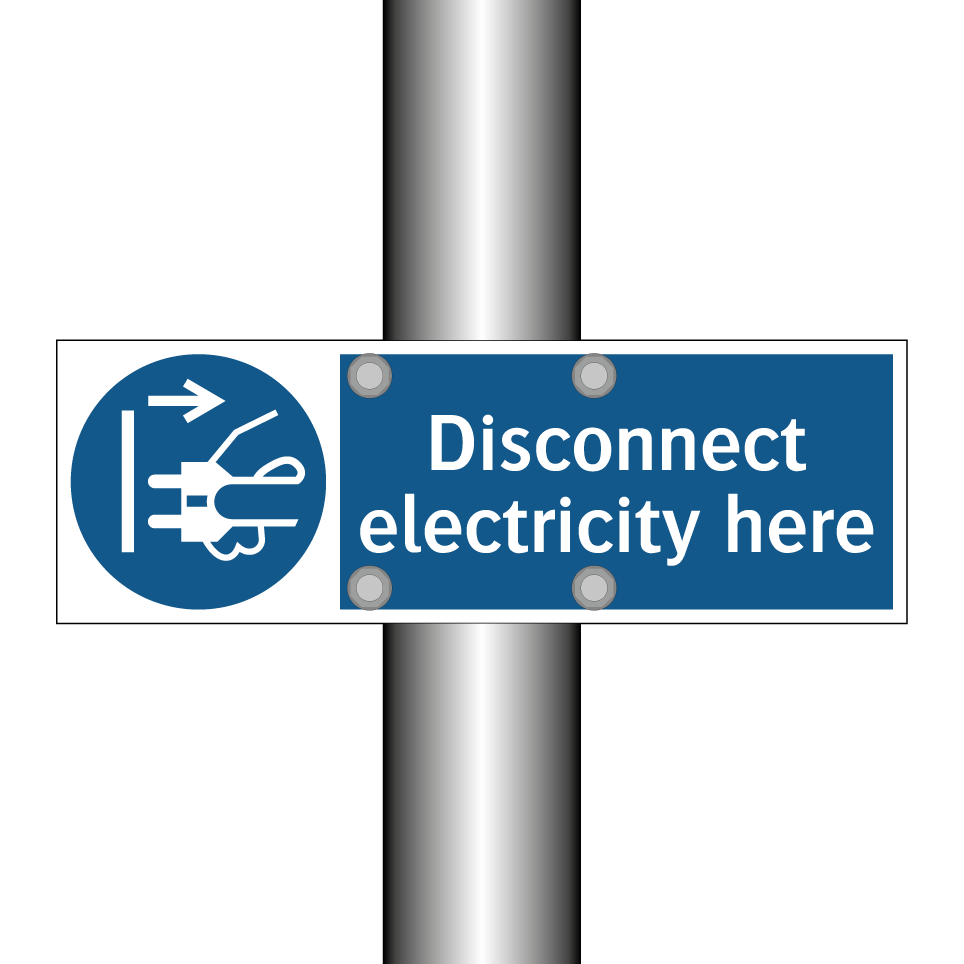 Disconnect electricity here
