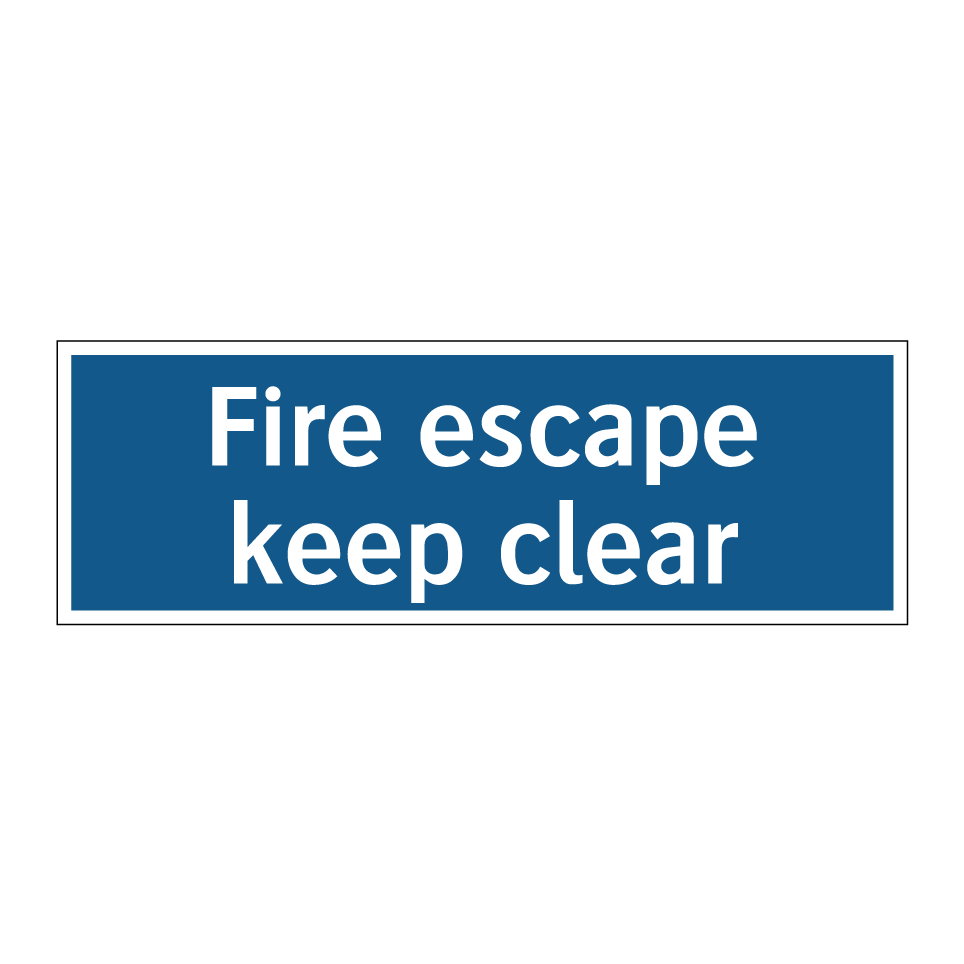 Fire escape keep clear