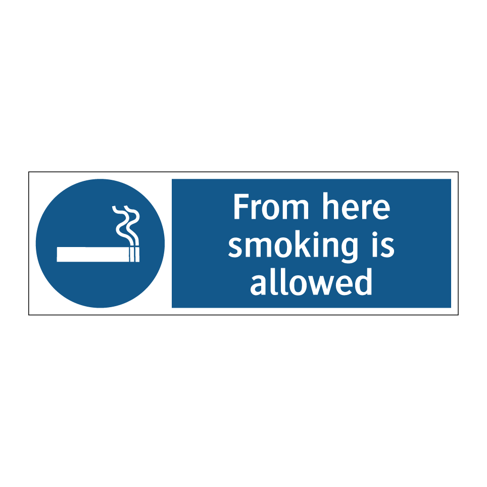 From here smoking is allowed