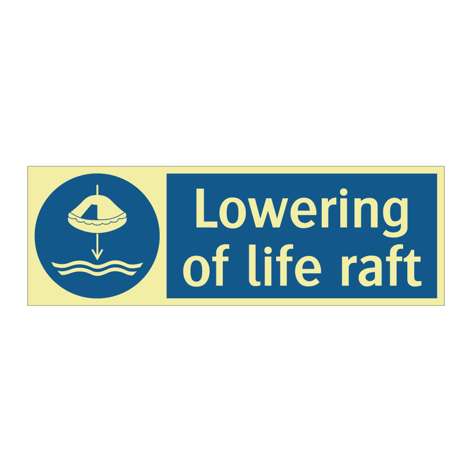 Lowering of life raft