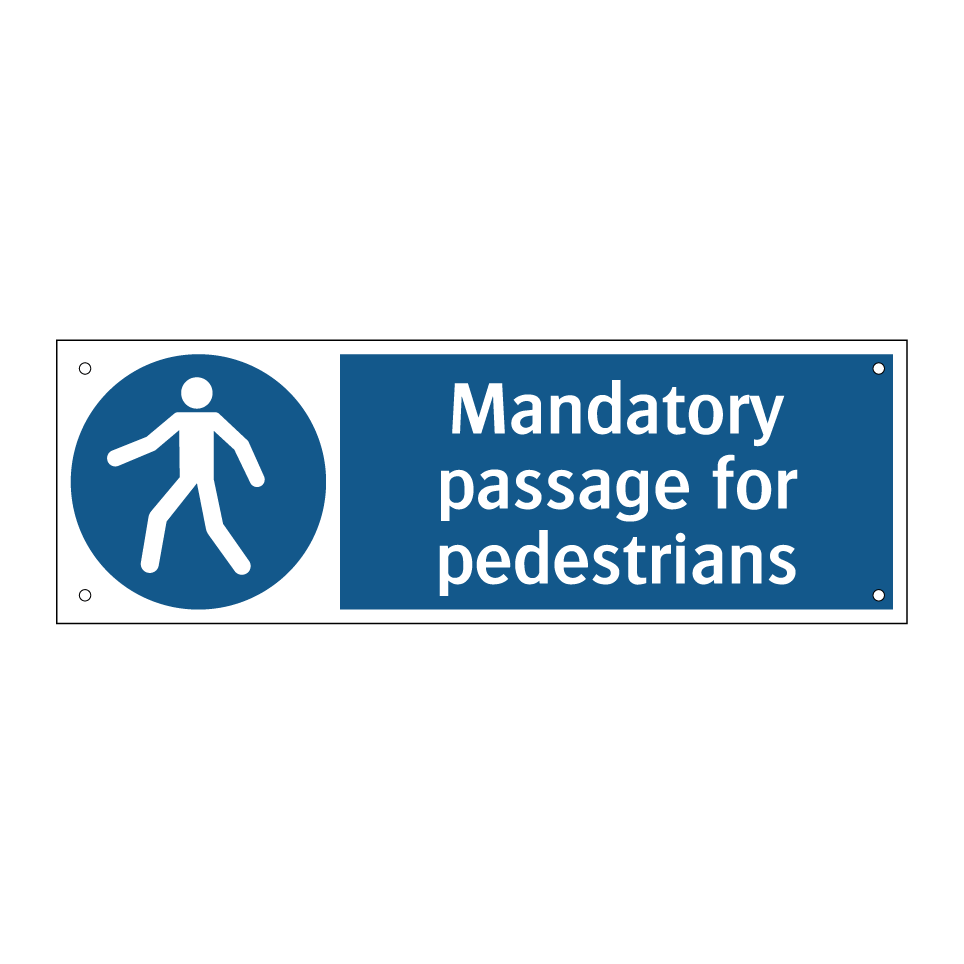Mandatory passage for pedestrians