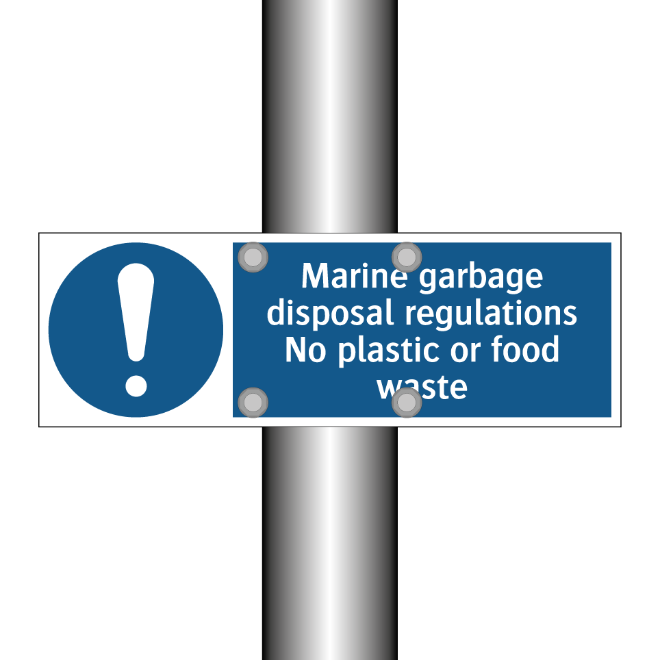 Marine garbage disposal regulations No plastic or food waste