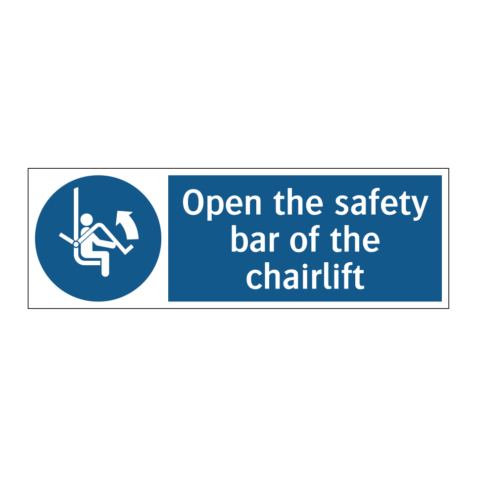 Open the safety bar of the chairlift