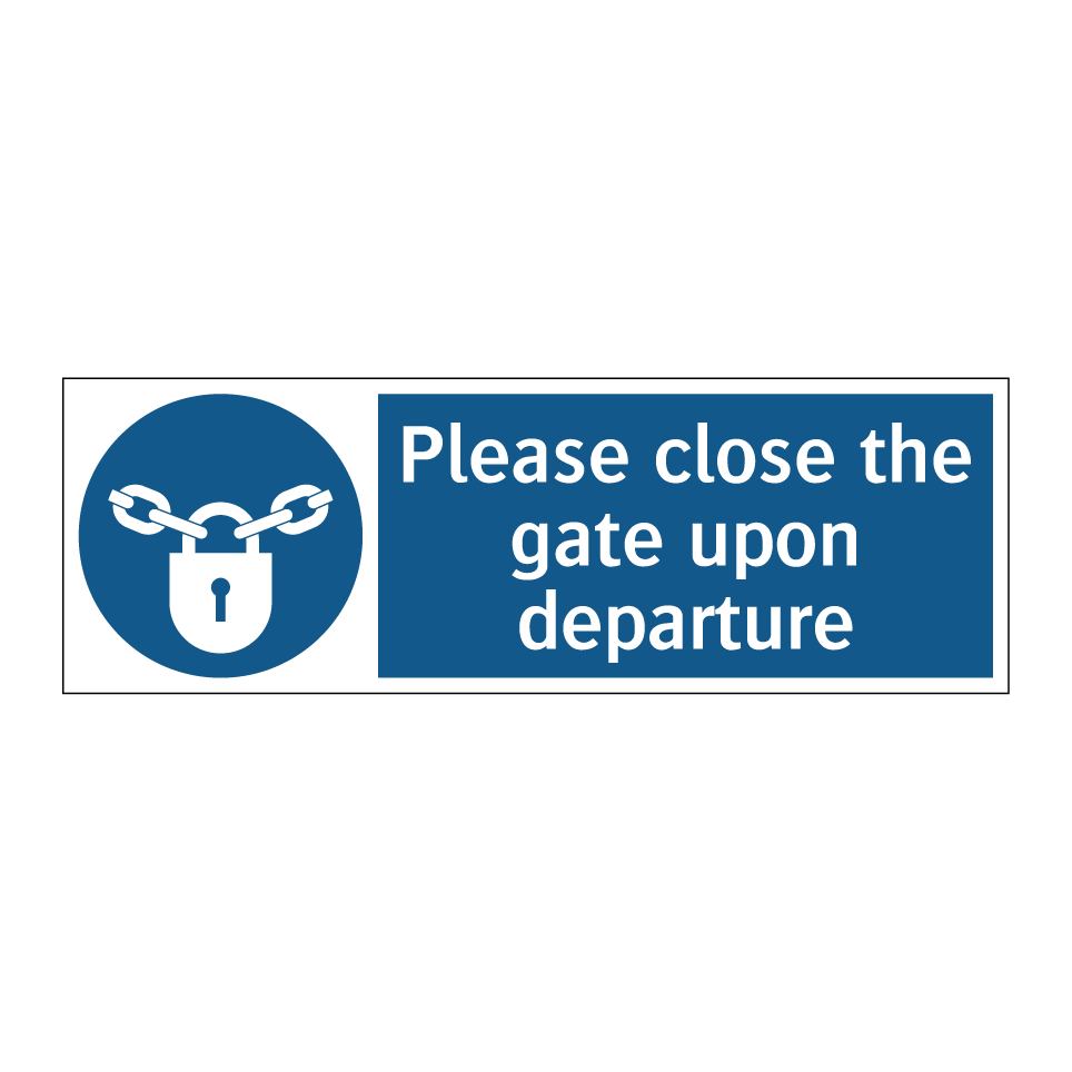 Please close the gate upon departure