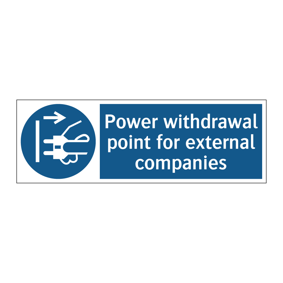 Power withdrawal point for external companies