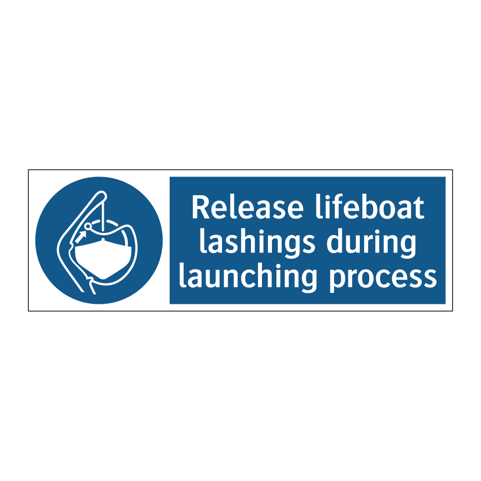 Release lifeboat lashings during launching process