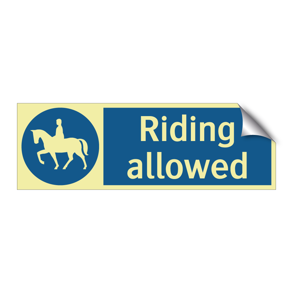 Riding allowed