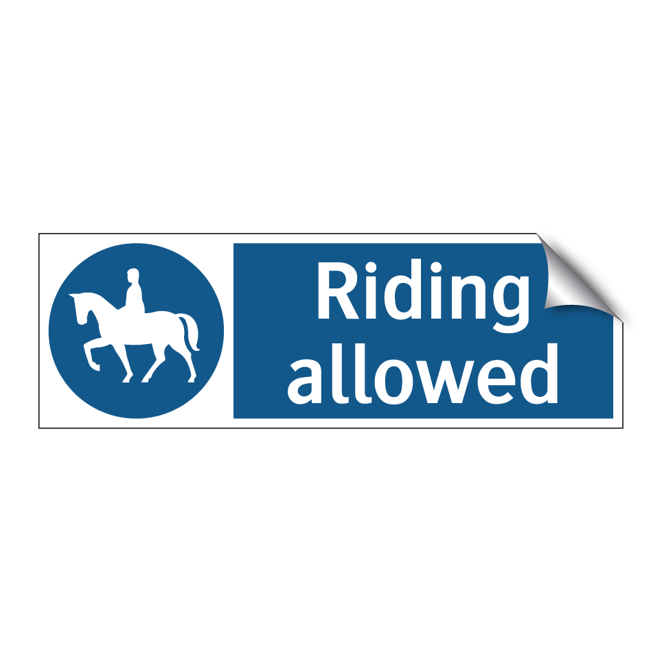 Riding allowed
