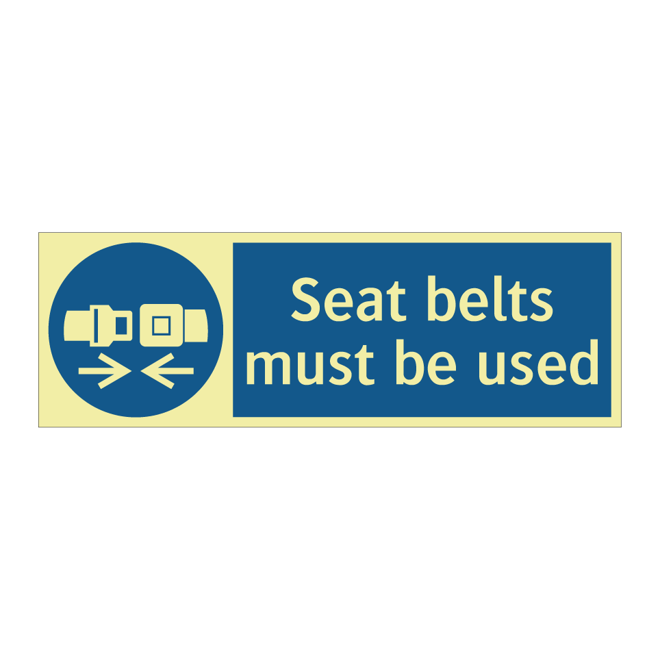 Seat belts must be used