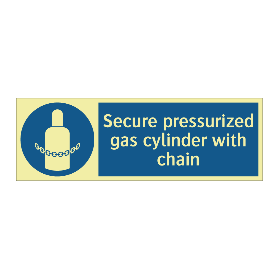 Secure pressurized gas cylinder with chain
