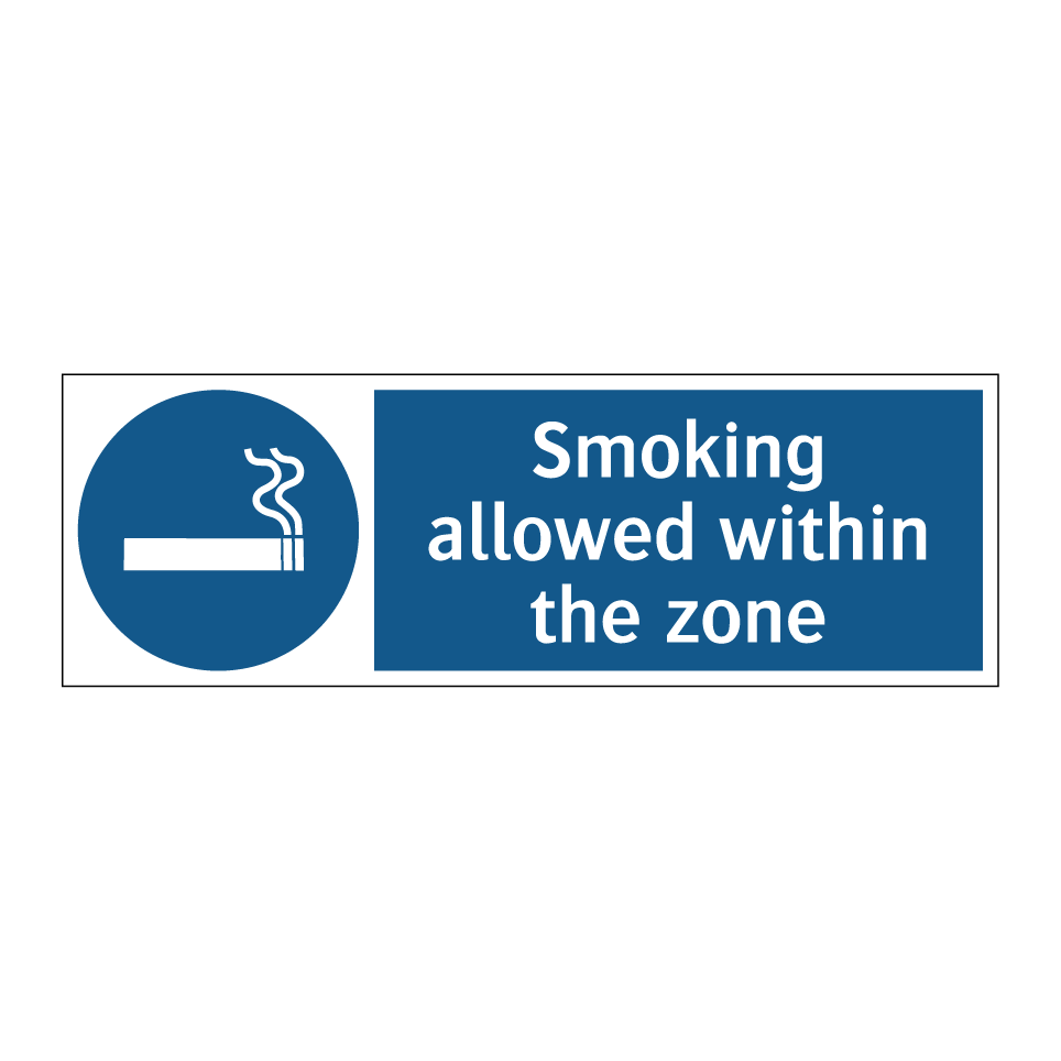 Smoking allowed within the zone